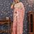 Pink floral printed saree