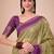 Green woven design zari saree with unstitched blouse