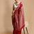 Red woven design banarasi saree with unstitched blouse