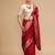 Red woven design banarasi saree with unstitched blouse