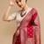 Red woven design banarasi saree with unstitched blouse