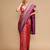 Red woven design banarasi saree with unstitched blouse