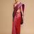 Red woven design banarasi saree with unstitched blouse