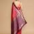 Red woven design banarasi saree with unstitched blouse