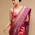 Red woven design banarasi saree with unstitched blouse