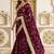 Burgundy floral zari satin saree