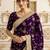 Purple embellished embroidered satin saree
