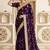 Purple embellished embroidered satin saree