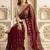 Maroon embellished embroidered satin saree