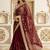 Maroon embellished embroidered satin saree