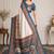Off white women madhubani print dola silk saree with unstitched blouse piece