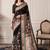 Black women ethnic motifs silk blend designer saree