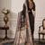 Black women ethnic motifs silk blend designer saree