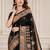 Black women ethnic motifs silk blend designer saree