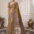 Gold ethnic motifs silk blend designer saree