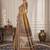 Gold ethnic motifs silk blend designer saree