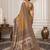Gold ethnic motifs silk blend designer saree
