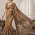Gold ethnic motifs silk blend designer saree