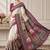 Off white paisley silk blend designer saree