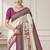 Off white paisley silk blend designer saree