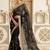 Black embellished embroidered satin saree
