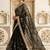 Black embellished embroidered satin saree
