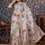 Grey floral printed saree