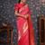 Pink ethnic motif woven design  saree