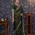 Green sequinned embellished saree with blouse piece