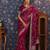 Burgundy embroidered saree with blouse piece