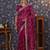 Burgundy embroidered saree with blouse piece