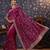 Burgundy embroidered saree with blouse piece