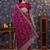 Burgundy embroidered saree with blouse piece