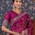Burgundy embroidered saree with blouse piece