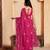 Pink sequence embroidered designer saree with blouse