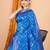 Blue ethnic motifs woven design zari art silk banarasi saree