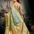 Turquoise woven design zari art silk banarasi saree