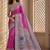 Pink printed banarasi sarees with blouse piece