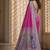 Pink printed banarasi sarees with blouse piece