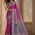 Pink printed banarasi sarees with blouse piece
