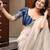 Off white saree with embroidered blouse