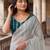 Grey saree with embroidered blouse