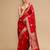 Red woven design banarasi saree with unstitched blouse