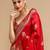 Red woven design banarasi saree with unstitched blouse