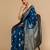 Blue woven design banarasi saree with unstitched blouse