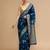Blue woven design banarasi saree with unstitched blouse