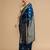 Blue woven design banarasi saree with unstitched blouse
