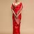 Red ethnic motifs banarasi saree with unstitched blouse