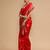 Red ethnic motifs banarasi saree with unstitched blouse