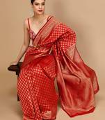 Red woven design banarasi saree